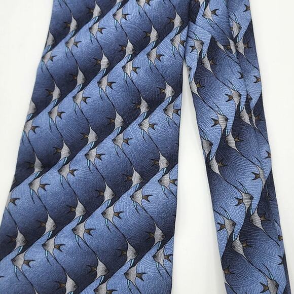 The Nature Conservancy Preservation Collection Blue Angelfish 100% Silk Neck Tie - Picture 2 of 8